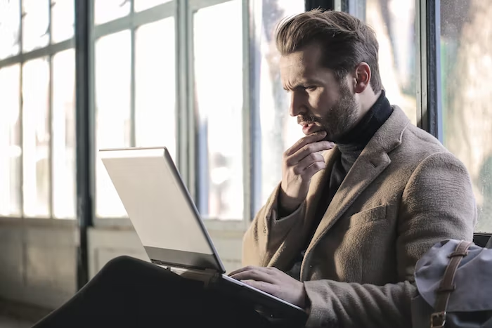 A man working on a laptop