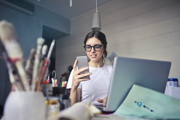 a woman filing her taxes