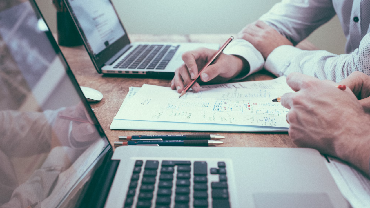 Accountants doing bookkeeping for a business.