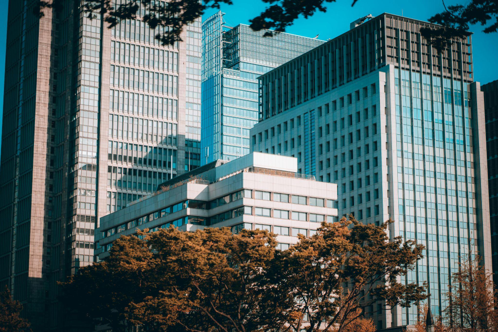 Several commercial buildings