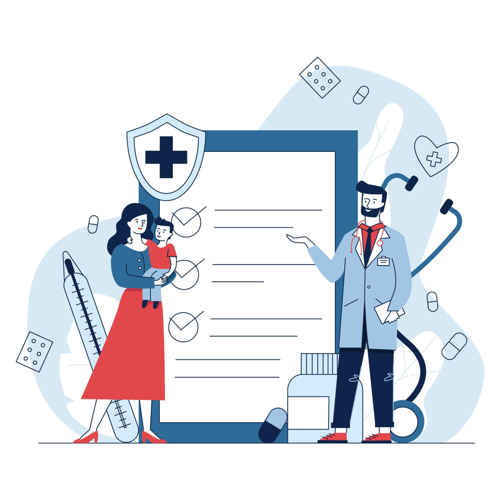 Cartoon image of medical insurance coverage